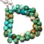 Natural Opalina Gemstone from Andes Peru, 10 mm size smooth heart shape beads, 8.5 inch full strand, rare gem beads for jewelry making