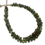 Natural Green Sapphire gem, 4x2 to 5x3 mm size faceted teardrop beads, 6 inch strand