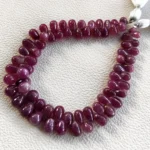 Natural Ruby Gemstone 6x4 to 10x6mm Size Smooth Teardrop Shape Beads 8" Strand