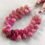 Sri Lanka Pink Sapphire Gems, 8x6mm Smooth Teardrop Beads, 4" Strand