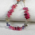 Sri Lanka Multicolor Sapphire Gems, 6x4mm Smooth Teardrop Beads, 4.5" Strand - Image 3