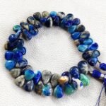 Rare Afghanite Gemstone, 10x7 to 11x8mm Pear Beads, 8" Strand, UV light color change gems - Image 2