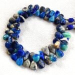 Rare Afghanite Gemstone, 10x7 to 11x8mm Pear Beads, 8" Strand, UV light color change gems - Image 4