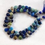Rare Afghanite Gemstone, 10x8 to 11x8mm Pear Beads, 8" Strand, UV light color change gems - Image 4