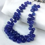 Natural Tanzanite Gemstone 8x5 to 12x8mm Smooth Teardrop Beads 8" Strand - Image 4