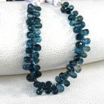Natural London Blue Topaz Gemstone 6x4 to 7x5mm Teardrop Cut Briolette Beads 6" Strand - Image 3
