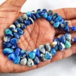 Rare Afghanite Gemstone, 10x7 to 11x8mm Pear Beads, 8" Strand, UV light color change gems - Image 3