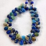 Rare Afghanite Gemstone, 10x8 to 11x8mm Pear Beads, 8" Strand, UV light color change gems