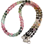 rainbow tourmaline, straight drill faceted pear beads, 20 inch necklace, 6x4 mm size briolette