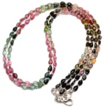 rainbow tourmaline, straight drill faceted pear beads, 20 inch necklace, 6x4 mm size briolette