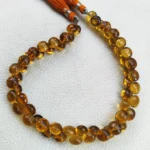 Natural AAA Grade Honey Quartz Multiple Size Faceted Onion Shape Briolette Beads 9" Strand