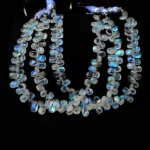 Natural Rainbow Fire Moonstone 7x5 mm Size Faceted Pear Briolettes Beads 8" Strand - Image 3