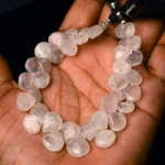 Natural Rainbow Fire Moonstone Gems 8 to 11 mm Size Unpolished Heart Shape Beads 7" Strand - Image 3