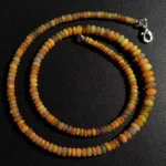 Natural Rainbow Fire Opal Gemstone 3-6mm Smooth Rondelle Beads 18" Necklace
