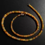 Natural Rainbow Fire Opal Gemstone 3-6mm Smooth Rondelle Beads 18" Necklace - Image 3