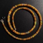 Natural Rainbow Fire Opal Gemstone 3-6mm Smooth Rondelle Beads 18" Necklace - Image 4