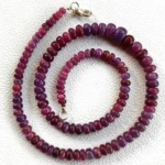 Myanmar Ruby Gemstone, 5-10mm Smooth Rondelle Beads, 17.5-Inch Necklace - Image 2