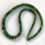Zambia Emerald Gemstone 5-8mm Smooth Rondelle Shape Beads 14" Strand